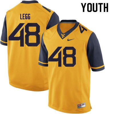 Youth West Virginia Mountaineers NCAA #48 Casey Legg Gold Authentic Nike Stitched College Football Jersey EV15Q67OB